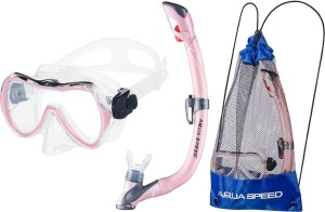 Zestaw do nurkowania maska ENZO + fajka EVO Aqua Speed  różowa