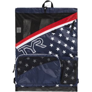 Worek na basen TYR Team Elite Mesh Backpack Red Navy