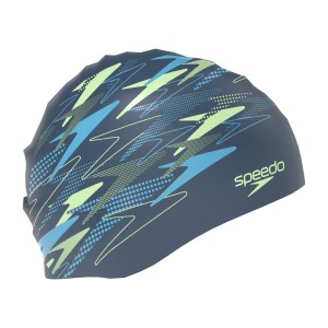 Czepek na basen Speedo granatowy z nadrukiem